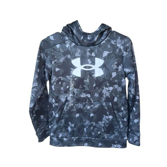 Under Armour Fleece Big Logo Printed black Camo Size Youth Medium soccer basebal - Picture 1 of 3